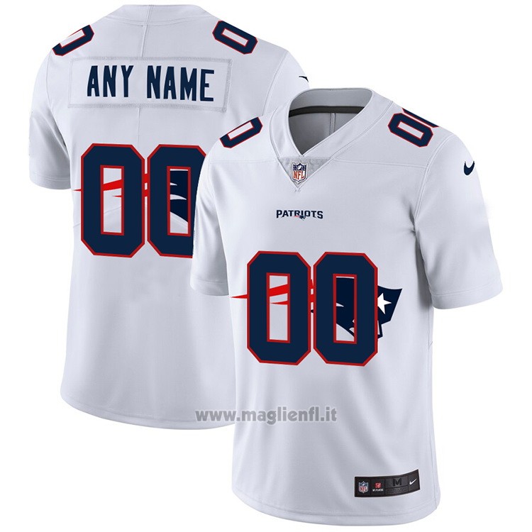 Maglia NFL Limited New England Patriots Personalizzate Logo Dual Overlap Bianco